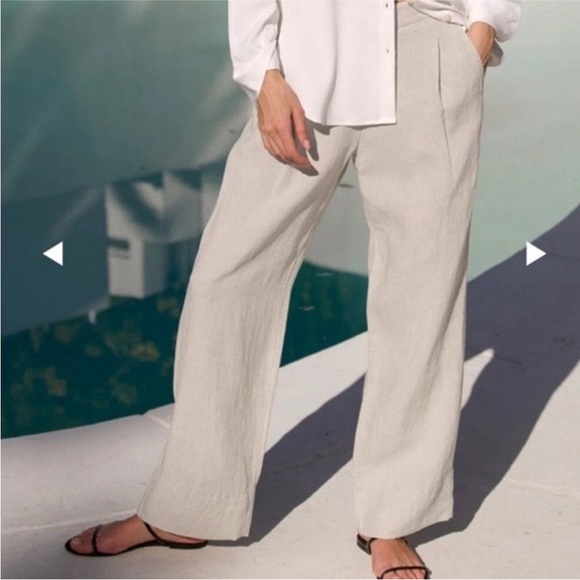 AYR Pants - AYR Alfresco 100% linen cream pants